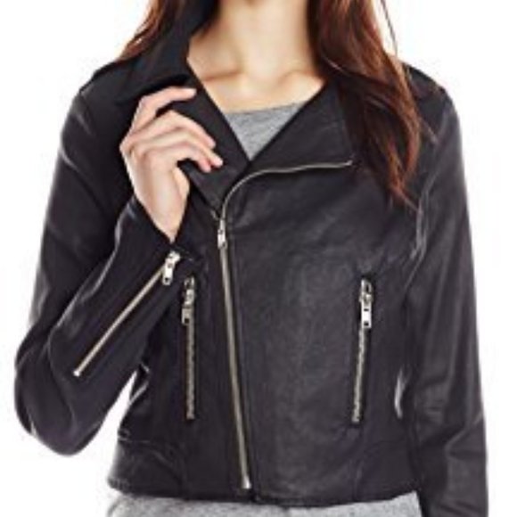 True Religion $298 Coated Denim Moto Jacket L - Picture 9 of 9